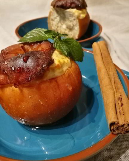 Рецепт чизкейка в яблоке