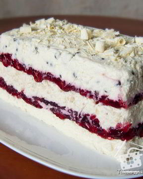 Холодный чизкейк с вишней