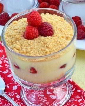 Малиновый чизкейк-парфе без выпечки