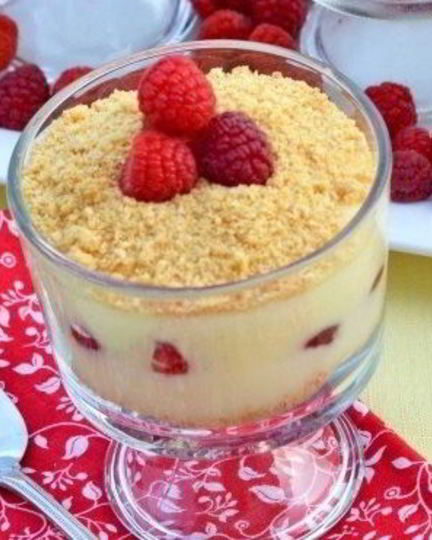 Рецепт малинового чизкейка-парфе без выпечки