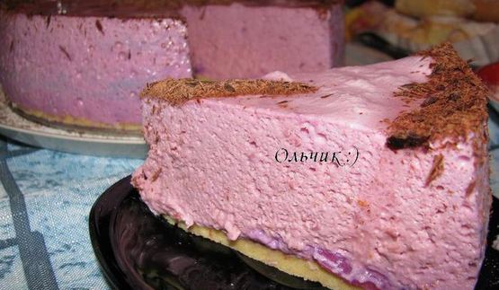 воздушный черри-чизкейк без выпечки