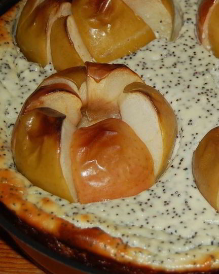 Рецепт яблочно-творожного чизкейк с маком