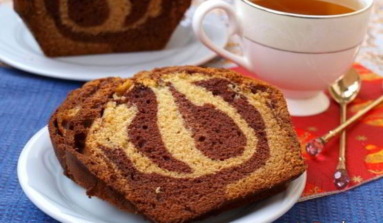 двухцветный кекс на сметане