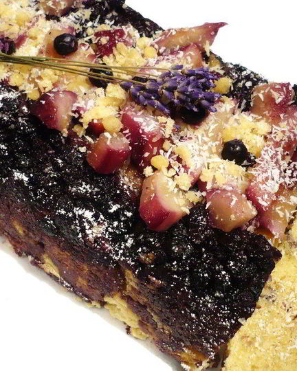 Рецепт грушева-черничного кекс маленькое черное с кокосом и лавандой