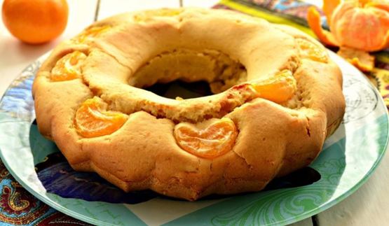 кекс на кефире с мандарином