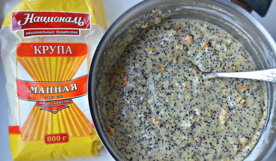 маковый кекс на манке с ароматом апельсина