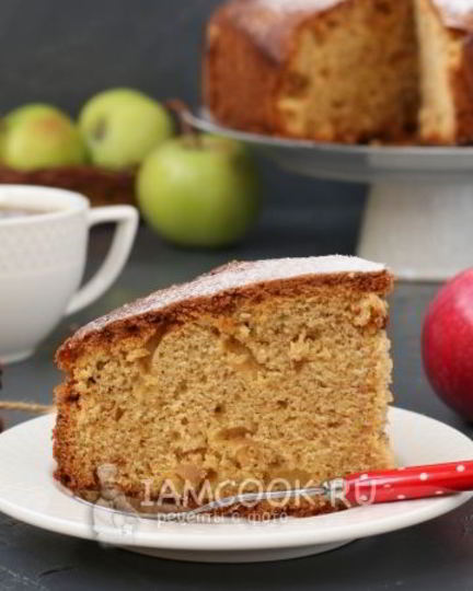 Рецепт пышного кекса с яблоками, имбирем и корицей