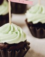 Шоколадные капкейки с мятным кремом