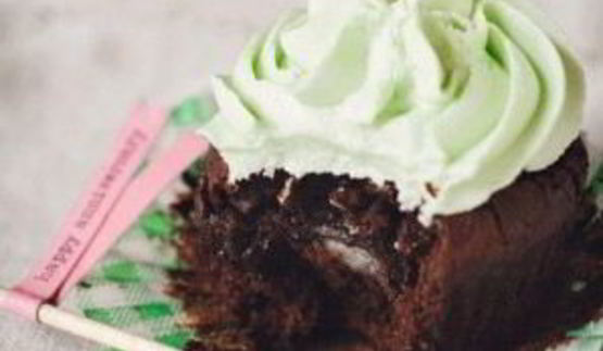 шоколадные капкейки с мятным кремом