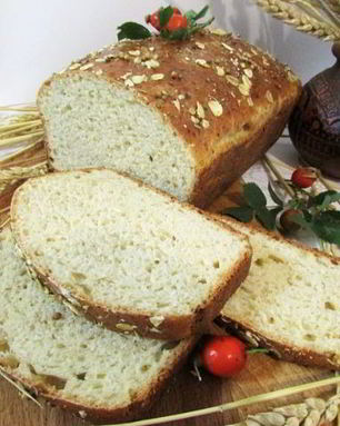 Хлеб с творогом и овсяными хлопьями