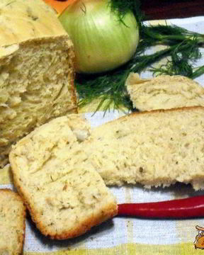 Хлеб с укропом, луком, чесноком и чили