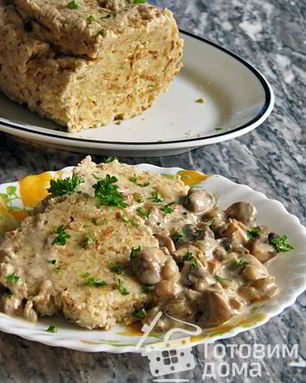 Клецки из хлеба с грибным рагу