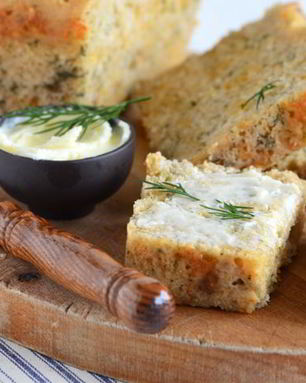 Сырный хлеб на пиве с укропом