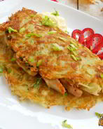 Картофельные лепешки с курицей и сыром