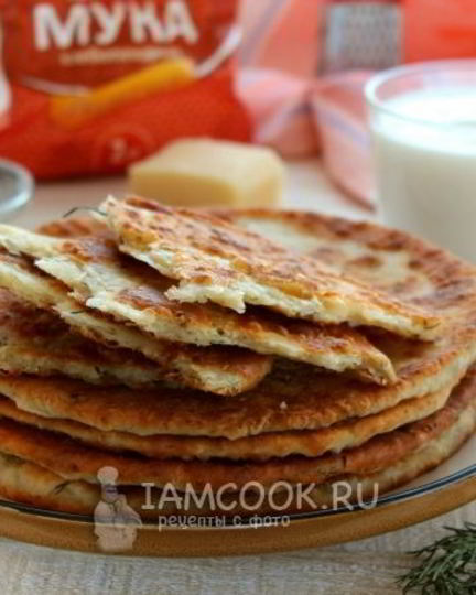 Рецепт лепешек на кефире с сыром и зеленью