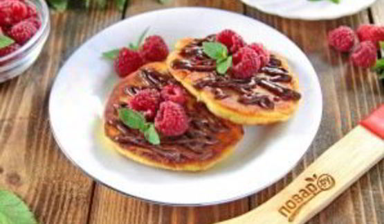 лепешки с малиной и рикоттой