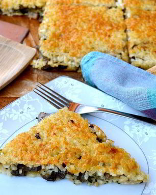 Рисовая лепешка, фаршированная грибами