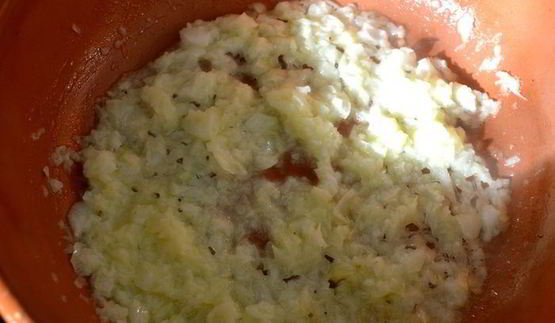 рисовая лепешка, фаршированная грибами