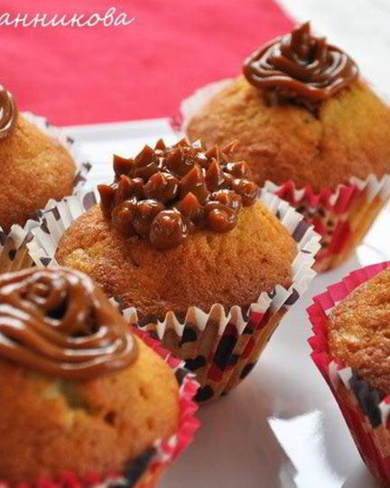 Рецепт банановых маффинов с вареной сгущенкой