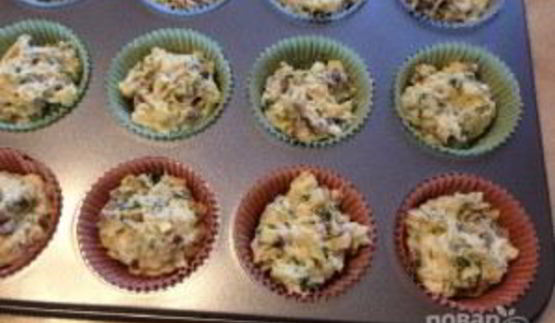 грибные маффины с сыром и зеленью
