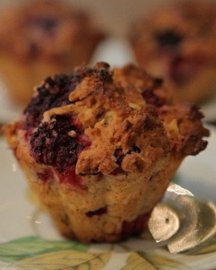 Рецепт клюквенно-ежевичных маффины