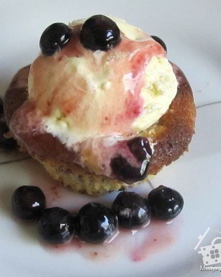 Рецепт маффинов с черникой и мороженым