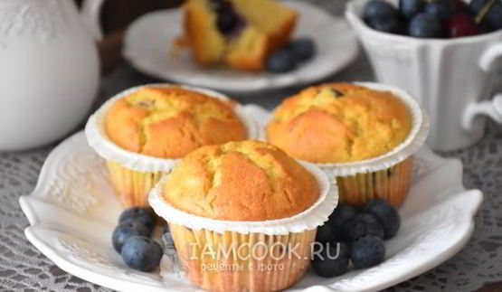 маффины с ягодами на рисовой муке