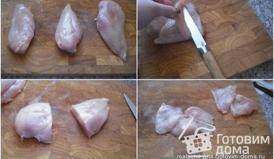 мясные маффины из куриного филе, грибов и сыра моцарелла