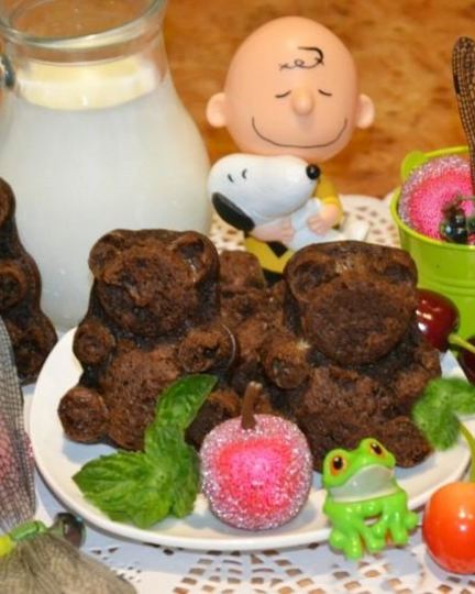 Рецепт шоколадна-банановых маффины мишка барни