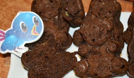 шоколадно-банановые маффины мишка барни