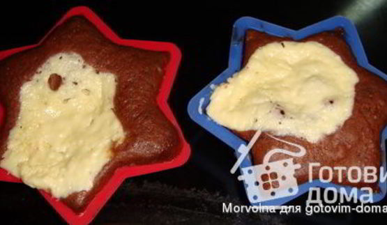 шоколадные маффины с творожной начинкой