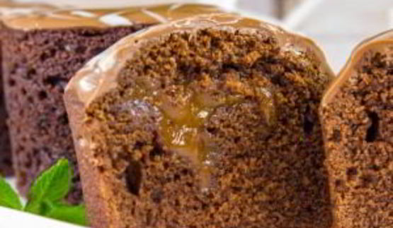 шоколадные маффины с вареной сгущенкой