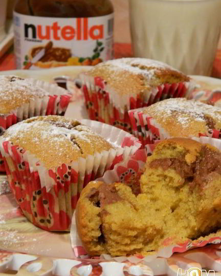Рецепт тыквенных маффинов с нутеллой и сыром