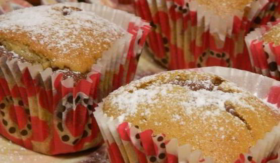 тыквенные маффины с нутеллой и сыром