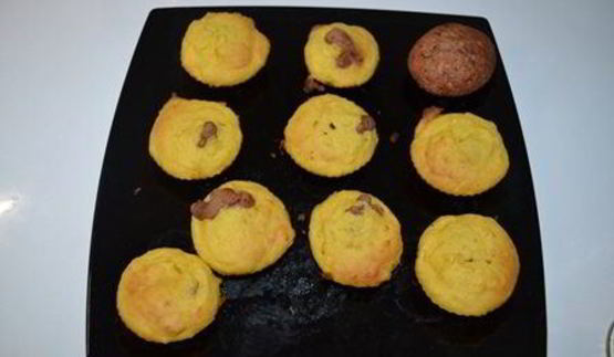 тыквенные маффины с шоколадной начинкой