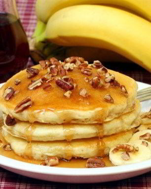 Банановые оладьи на молоке