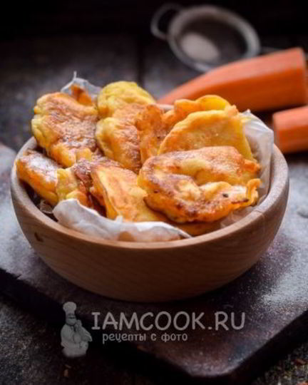 Рецепт морковных оладий с рисовой мукой