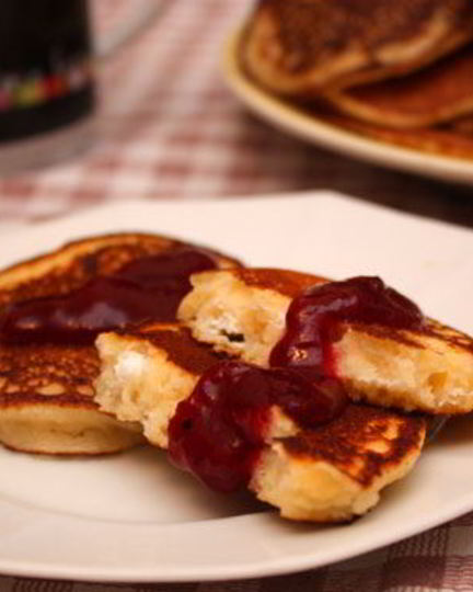 Рецепт рисова-кукурузных оладьи с творогом