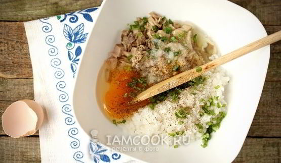 рисовые оладьи с куриным мясом