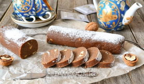 колбаска кондитерская из печенья