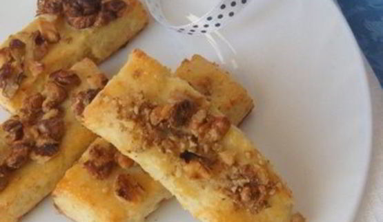 творожное печенье с орехом