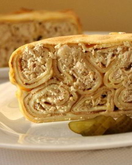 Рецепт блинного пирога пчелиные соты