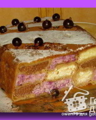 Блинный пирог с творожной начинкой