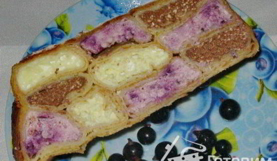 блинный пирог с творожной начинкой