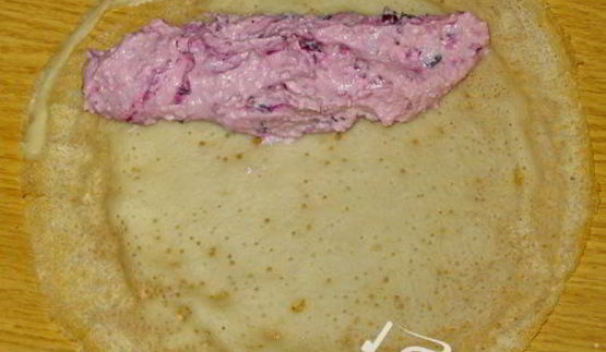 блинный пирог с творожной начинкой