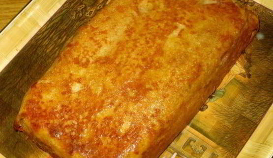 блинный пирог с творожной начинкой