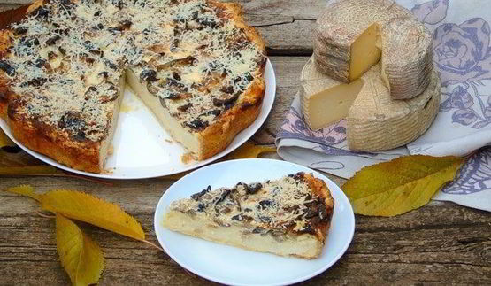 киш с картофелем и грибами