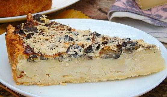 киш с картофелем и грибами