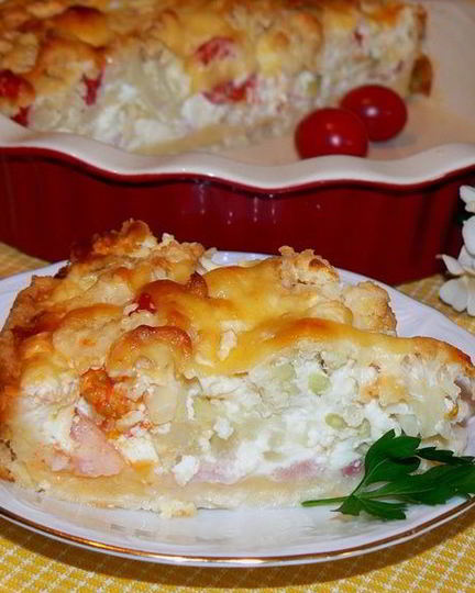 Рецепт киша с цветной капустой и брынзой