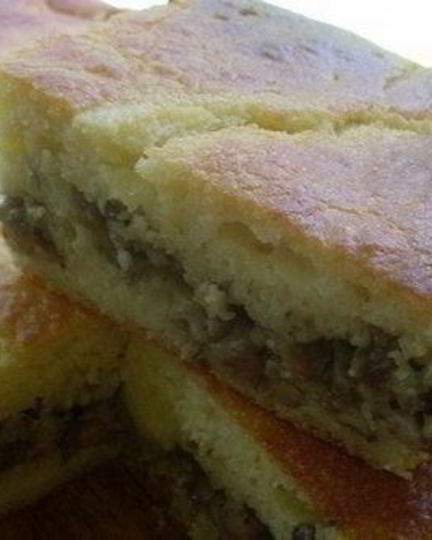 Рецепт пирога на кефире с жареными грибами